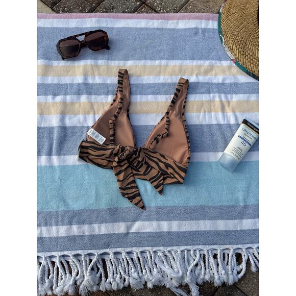 NWT, Women, Aerie, Tiger Striped, Bikini Top, Sz Small - Picture 2 of 6